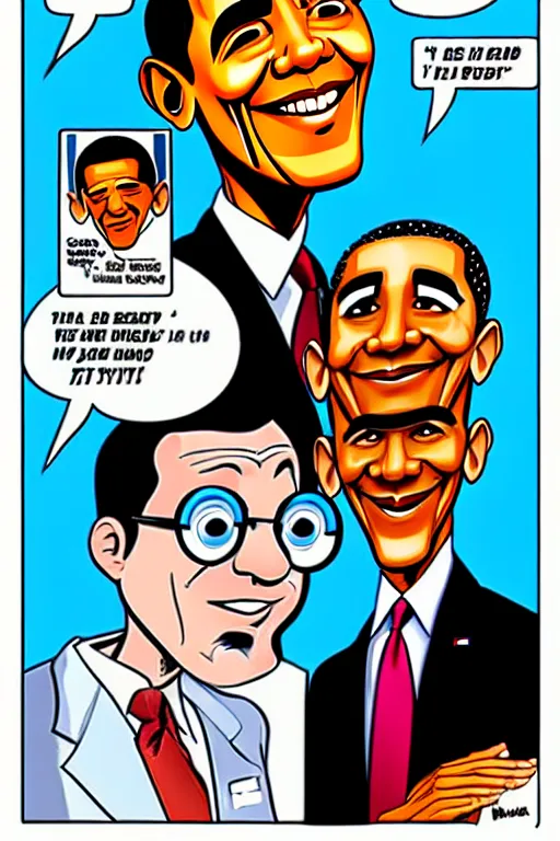 Image similar to barack obama, in the style of dan decarlo, as drawn by dan decarlo for archie comics,
