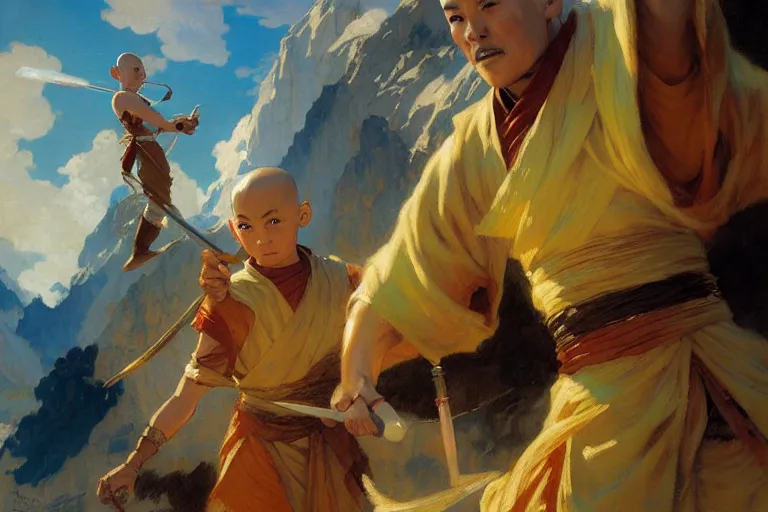 Image similar to the last airbender, painting by gaston bussiere, craig mullins, j. c. leyendecker