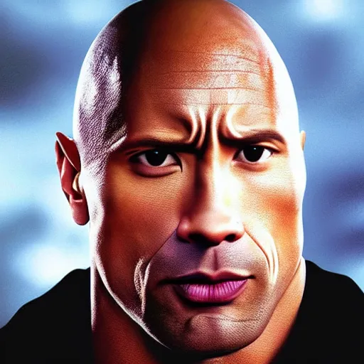 Image similar to dwayne the rock johnson as neo from the matrix