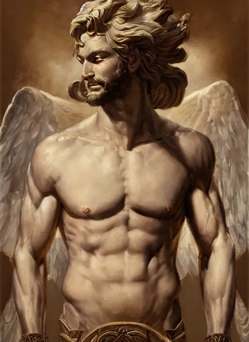 Image similar to digital _ painting _ of _ greek god _ by _ filipe _ pagliuso _ and _ justin _ gerard _ symmetric _ fantasy _ highly _ detailed _ realistic _ intricate _ port