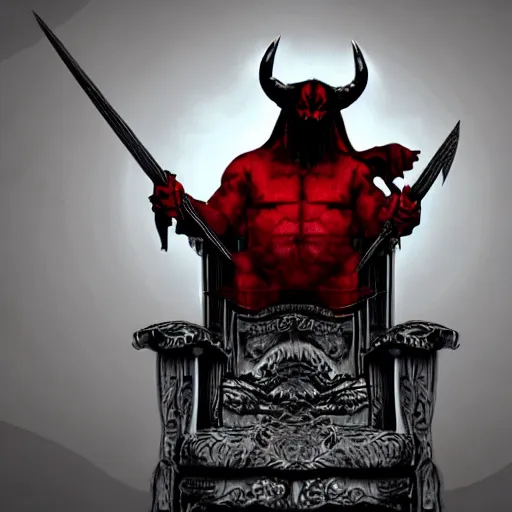 Prompt: the devil on the throne