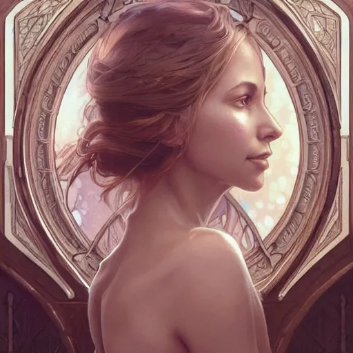 Prompt: sarah chalke , beautiful bone structure, intricate, elegant, highly detailed, digital painting, artstation, concept art, smooth, sharp focus, illustration, art by artgerm and greg rutkowski and alphonse mucha