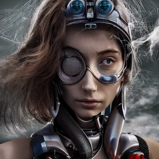 Image similar to breathtaking symbiosis of man and cyborg, beautiful girl, 3 d, ultra nd, 4 k, detailing