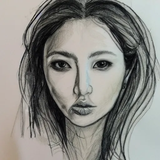 Image similar to a masterpiece sketch of the perfect face by monica lee