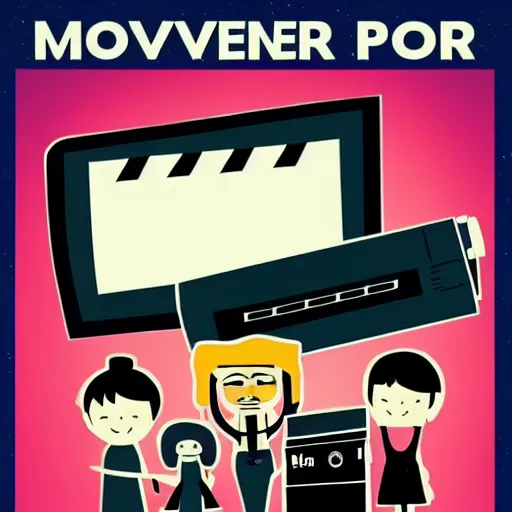 Prompt: movie poster about a movie projector family