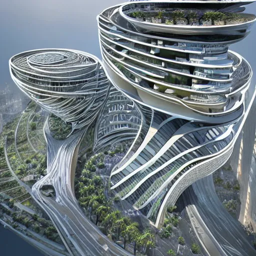 Image similar to highly advanced futurescape, intricate, high detailed, superstructures, elegant architecture ::