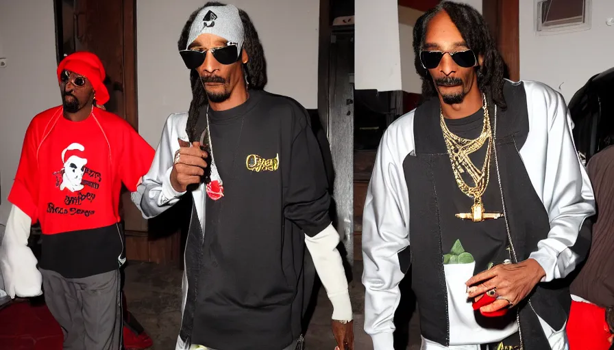 Prompt: 4028801023 Snoop Dogg smokes a big joint with red eyes