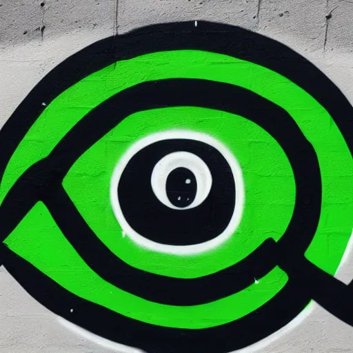 Image similar to graffiti of man with one eye made with circles and lines