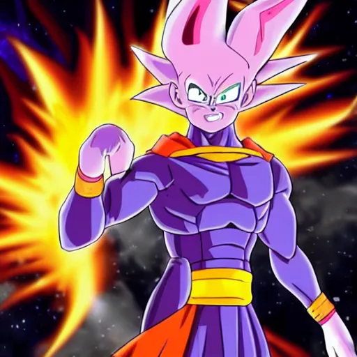 Image similar to beerus mixed with goku anime