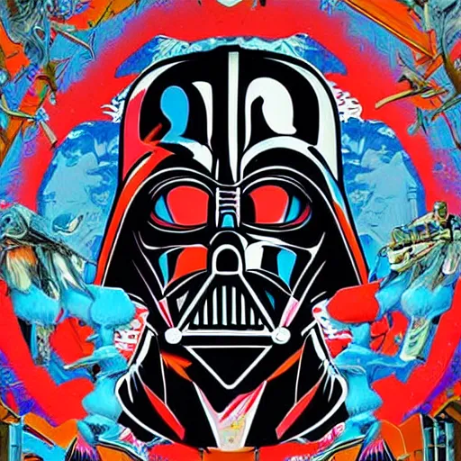 Image similar to Tristan Eaton, maximalism, undead darth vader