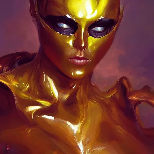 Image similar to gold venom, digital art by mandy jurgens and irina french and heraldo ortega, hyperdetailed, artstation, cgsociety