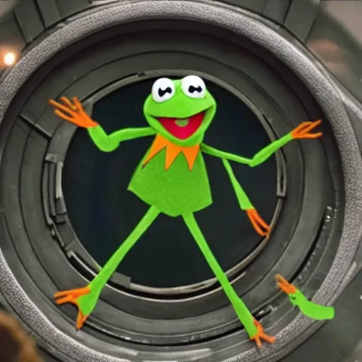 Prompt: a still of kermit the frog in interstellar ( 2 0 1 4 ), 4 k, hd, high detail