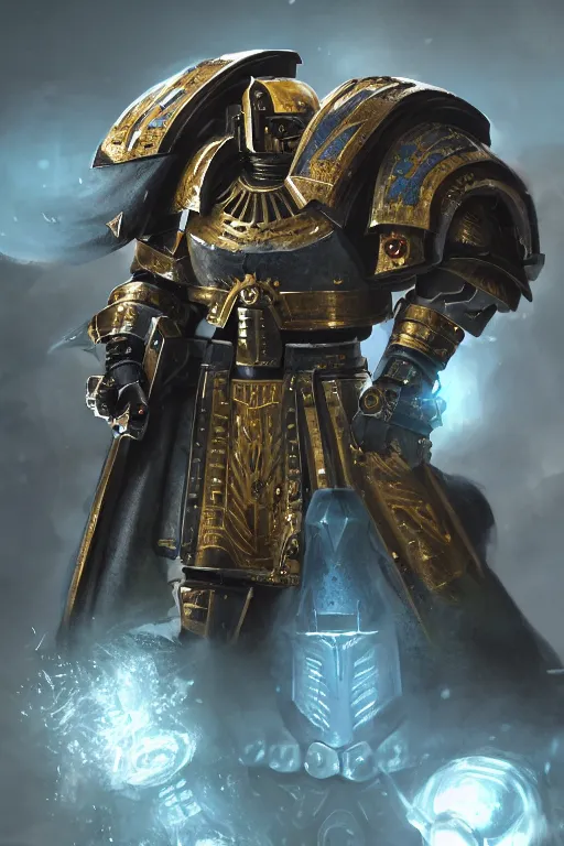 Image similar to armor portrait heros warhammer 4 0 k horus heresy fanart - the primarchs emperor by johannes helgeson animated with vfx concept artist & illustrator global illumination ray tracing hdr fanart arstation zbrush central hardmesh 8 k octane renderer comics stylized