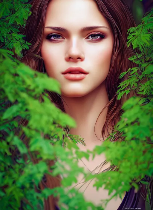Prompt: photo of a gorgeous female in the style of stefan kostic, realistic, half body shot, sharp focus, 8 k high definition, insanely detailed, intricate, elegant, art by stanley lau and artgerm, extreme bokeh foliage