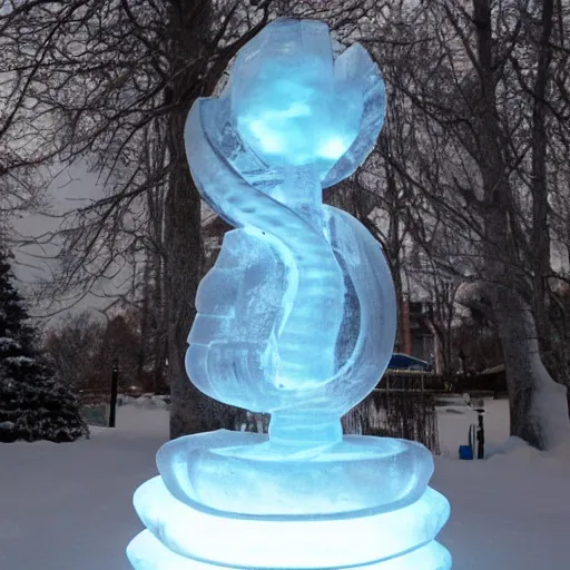 Prompt: portal to another universe, ice sculpture
