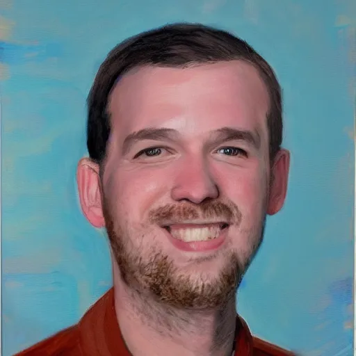 Prompt: a portrait painting of daron muehlberger