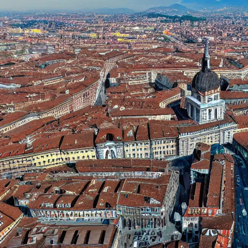 Image similar to Turin city, high details, 8k, realistic, sharp