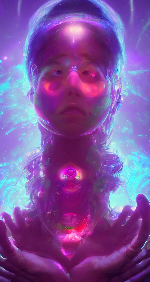 Image similar to a psychedelic being living in an extradimensional reality, in the style of wlop, illustration, epic, fantasy, hyper detailed, smooth, unreal engine, sharp focus, ray tracing, physically based rendering, renderman, beautiful