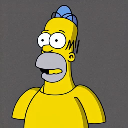 Prompt: Homer Simpson, character model