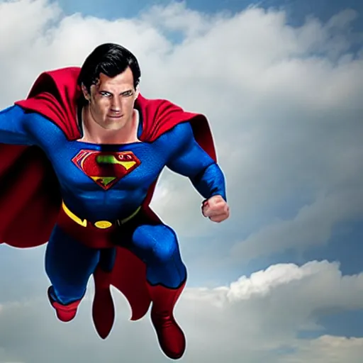 Image similar to A still of Jamie Dorman as Superman. Extremely detailed. Beautiful. 4K. Award winning.