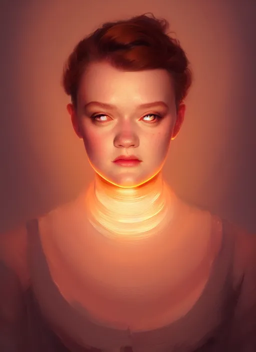 Image similar to portrait of shannon purser, intricate, elegant, glowing lights, highly detailed, digital painting, artstation, concept art, smooth, sharp focus, illustration, art by wlop, mars ravelo and greg rutkowski