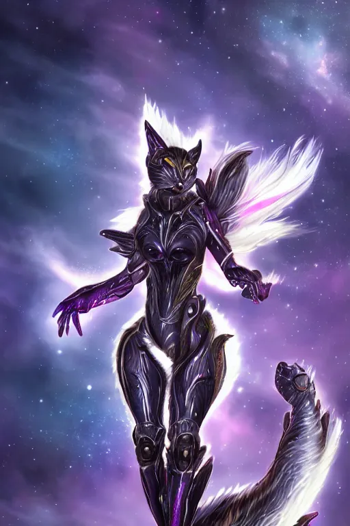 Prompt: galactic hyperdetailed elegant beautiful stunning giantess anthropomorphic munchkin cat cute female cat goddess, fluffy fur, sharp metal crest, bigger than galaxy, epic proportions, epic scale, epic size, warframe destiny fanart, furry, dragon art, goddess, giantess, furaffinity, octane render