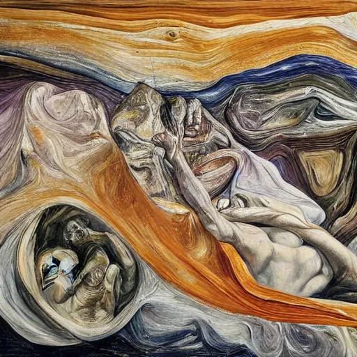 Image similar to origin of the universe, painted by lucian freud