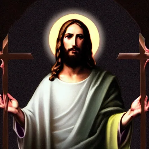 Image similar to Jesus with black backgroung