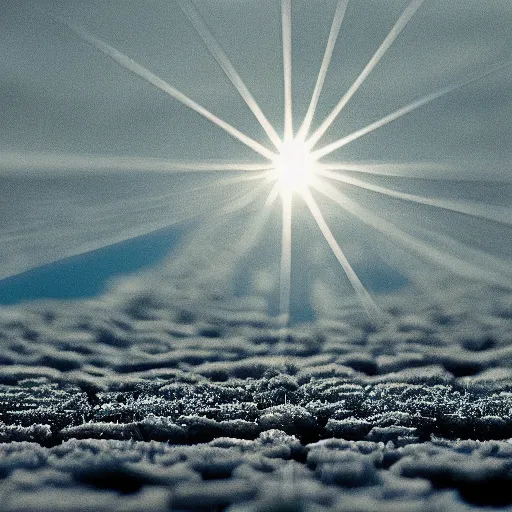 Prompt: tilt shift frozen sun