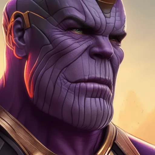 Prompt: Thanos is a fabulous and wearing women's makeup, hyperdetailed, artstation, cgsociety, 8k