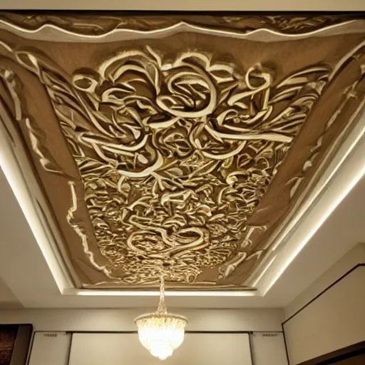Image similar to a beautiful custom organic ceiling design, art nouveau, embossed, elegant, low profile