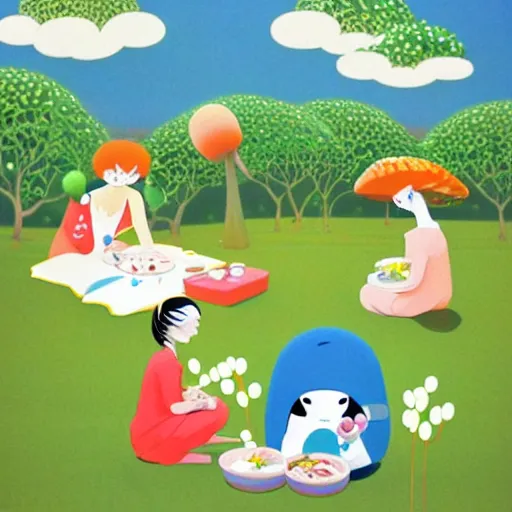 Image similar to picnic by Chiho Aoshima