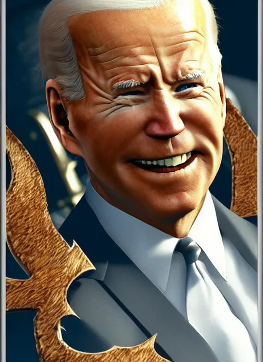 Image similar to a full portrait photo of biden in final fantasy ix style, f / 2 2, 3 5 mm, 2 7 0 0 k, lighting, perfect faces, award winning photography.