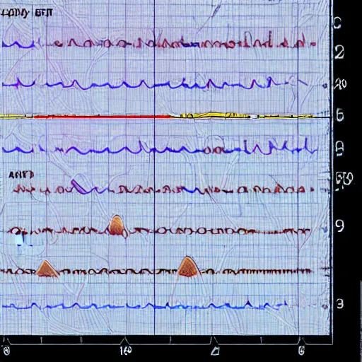 Image similar to ecg of atril fibrillation, highly detailed, full hd