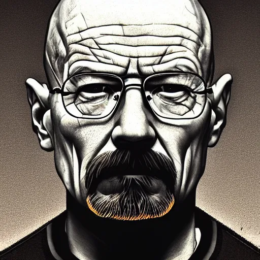 Image similar to walter white portrait, highly detailed art