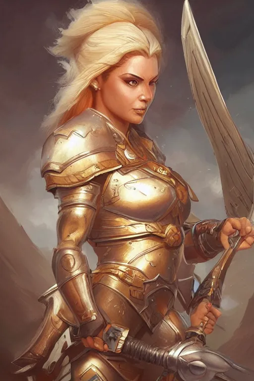 Image similar to amazon valkyrie athena, d & d, fantasy, portrait, highly detailed, headshot, digital painting, trending on artstation, concept art, sharp focus, illustration, art by artgerm and greg rutkowski and magali villeneuve