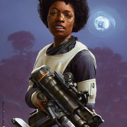 Prompt: highly detailed an african american woman in with the exosuitin from the future gta v, stephen bliss, unreal engine, fantasy art by greg rutkowski, loish, rhads, ferdinand knab, makoto shinkai and lois van baarle, ilya kuvshinov, rossdraws, tom bagshaw, global illumination, radiant light, detailed and intricate environment