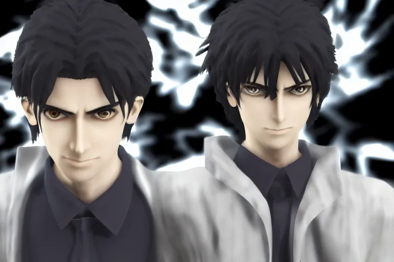 Image similar to hououin kyouma, 3d rendered