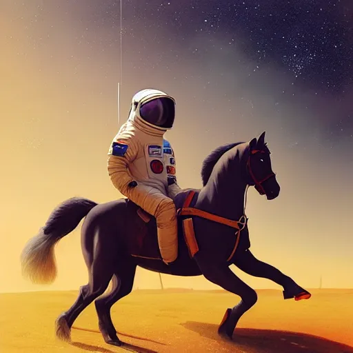 Prompt: a anthropomorphic horse - astronaut riding an horse like astronaut, hyperrealism, no blur, 4 k resolution, ultra detailed, style of ron cobb, adolf hiremy - hirschl, syd mead, ismail inceoglu, rene margitte