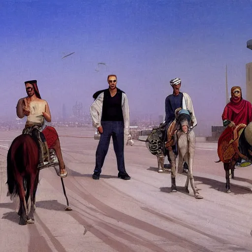 Image similar to gta : dubai, by john collier