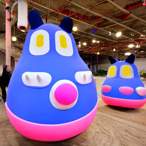 Image similar to Giant Tamagotchi, life-size Tamagotchi, Tamagotchi come to life, Tamagotchi hatched out of the egg