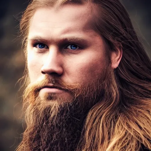 Prompt: hyperrealistic photograph of a brown-haired viking Einar, 8k, profile picture, cinematic, high contrast, epic real fantasy, stoic facial expression, looking at the camera