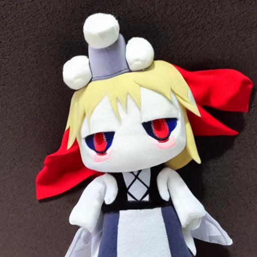 Prompt: cute fumo plush of a gentle knight who has the power to destroy the world, anime girl