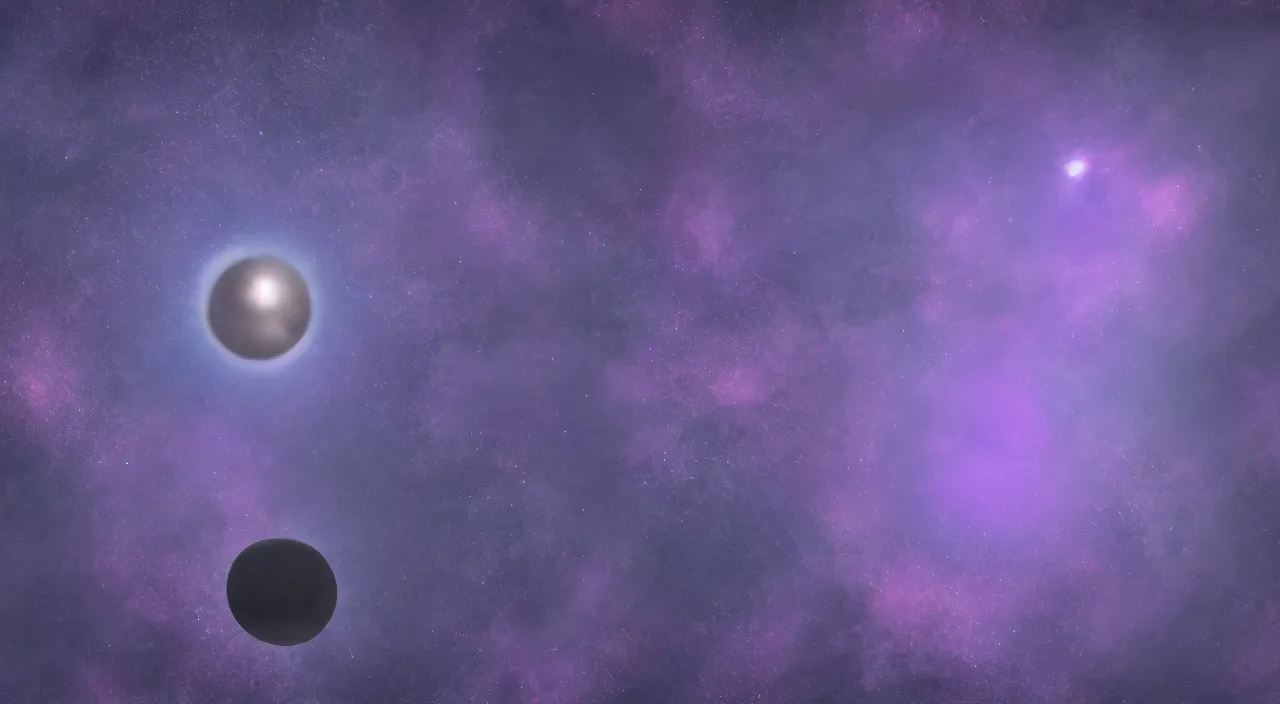 Image similar to a closeup of a lonely purple planet floating alone in the vast darkness of deep space, digital art, photorealistic, detailed, trending on artstation