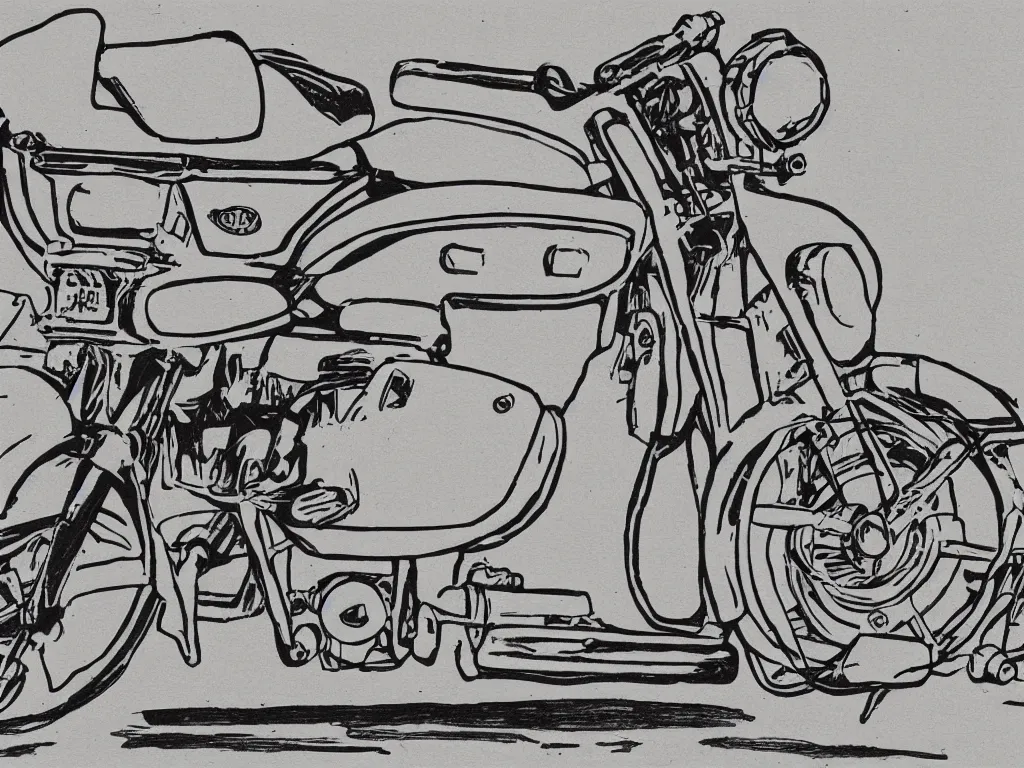 Image similar to cutout drawing of moped by terry collins