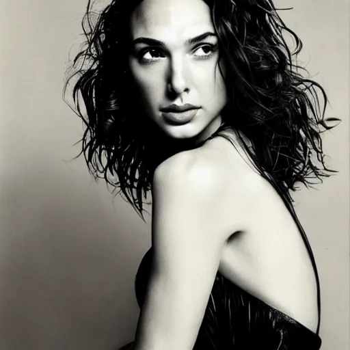 Prompt: intimate portrait of gal gadot by richard avedon