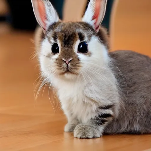 Image similar to half bunny, half cat, baby animal, cute, adorable