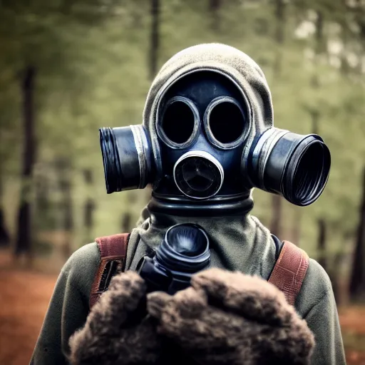 Image similar to person wearing a soviet gasmask, highly detailed, high quality, hd, 4 k, 8 k, canon 3 0 0 mm, professional photographer, 4 0 mp, lifelike, top - rated, award winning, realistic, sharp, no blur, edited, corrected, trending