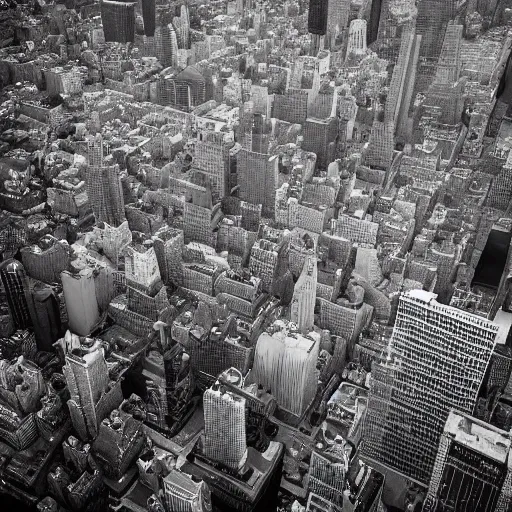 Prompt: isometric aerial view of Manhattan at dusk, infrared film