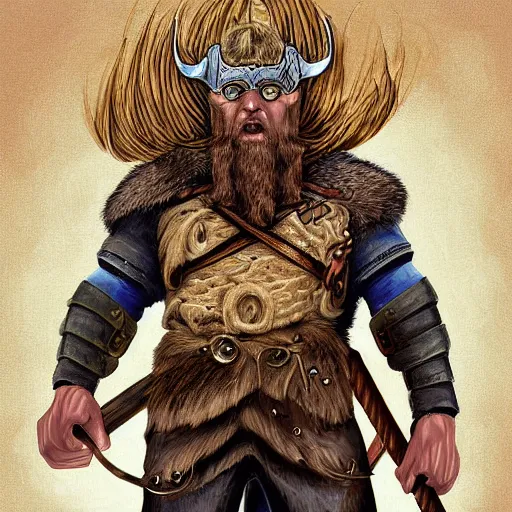 Prompt: a portrait of an angry viking highly detailed, centered, digital painting